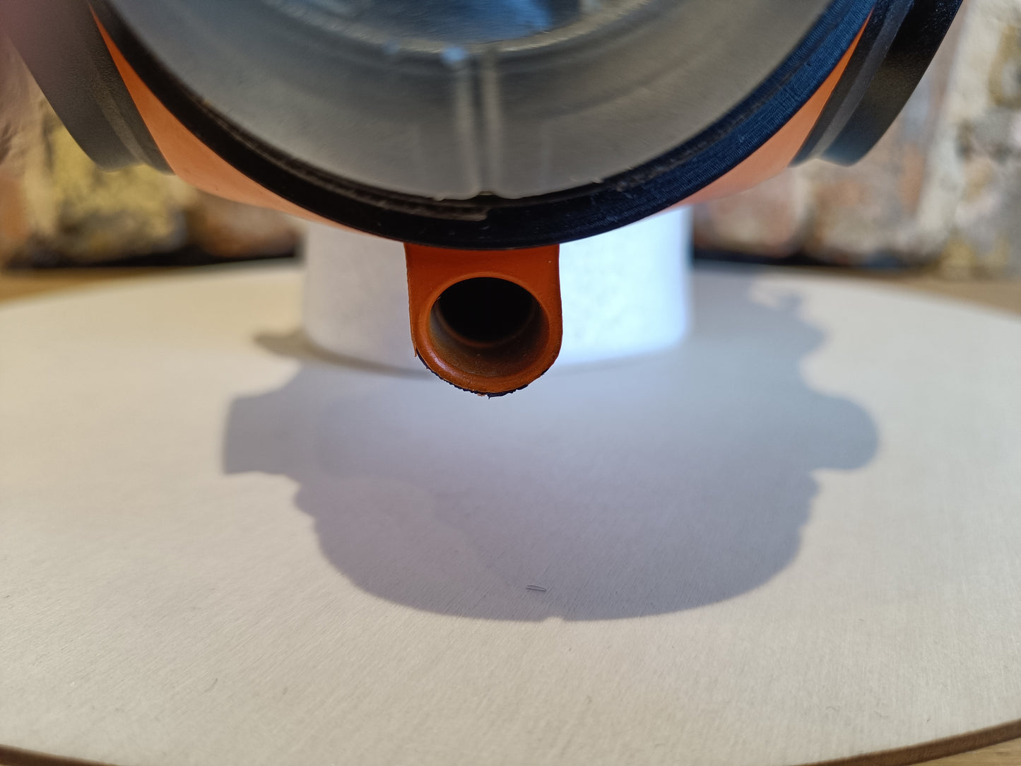 Sample: Dual Port Orange Painted FM12 Stroker Gas Mask Size 3 (Black Parts)